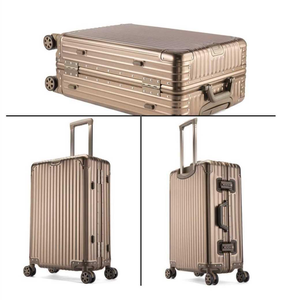 超軽量 アルミフレーム キャリーケース 耐衝撃 TSAロック付　ベージュ