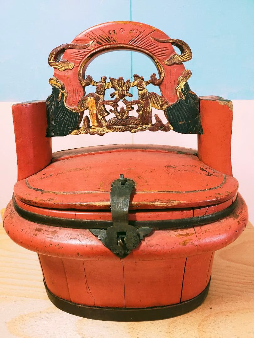 アンティークA 1912年以前 骨董  婚礼道具 小物入れ 清王朝 中国 花嫁