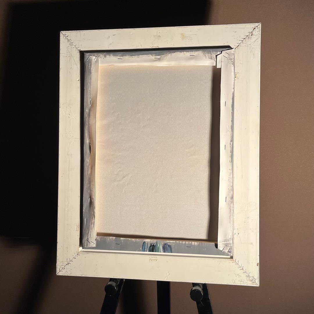 手書き油絵 花瓶の花 額付き 肉筆絵画 インテリア 油彩画