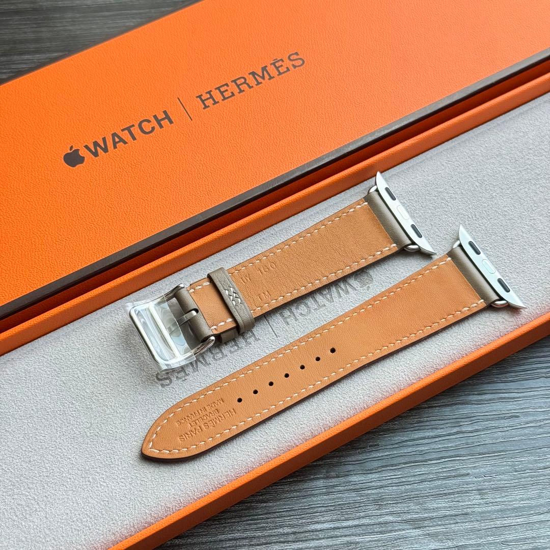 2611 ほぼ未使用　Apple Watch エルメス　エトゥープ　レザーバンド
