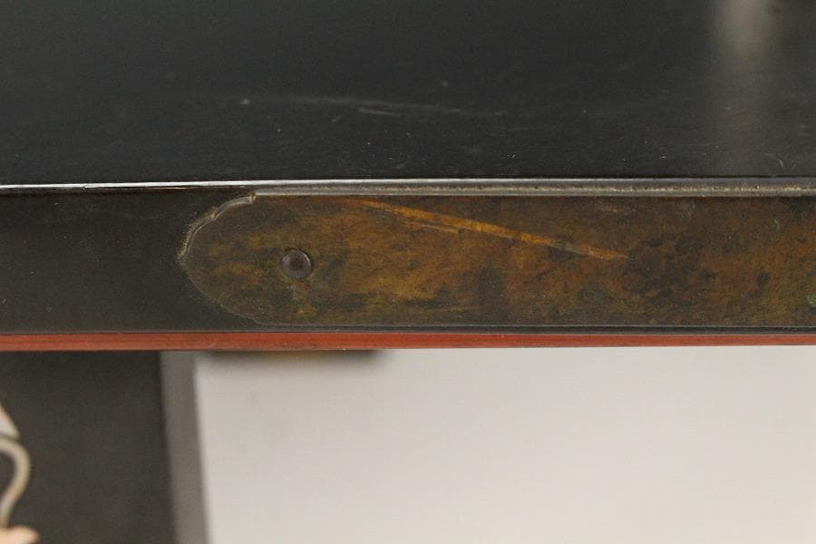 真塗り 螺鈿 草華紋 四方卓 香炉台 仏教美術(K-YC341)