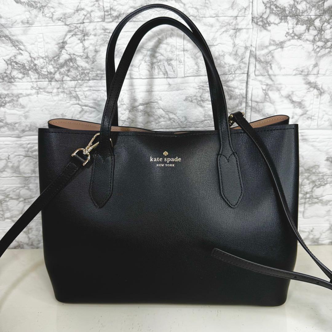 【極美品】　ケートスペード　トートバッグ　ショルダーバッグ　2way レザー　黒
