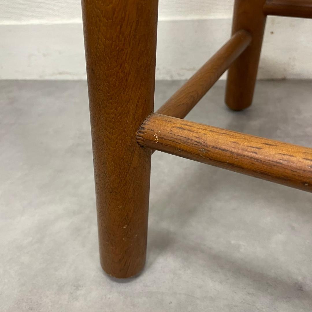 希少 オールドカリモク 木製 スツール 丸椅子 無垢材 ヴィンテージ 国産家具