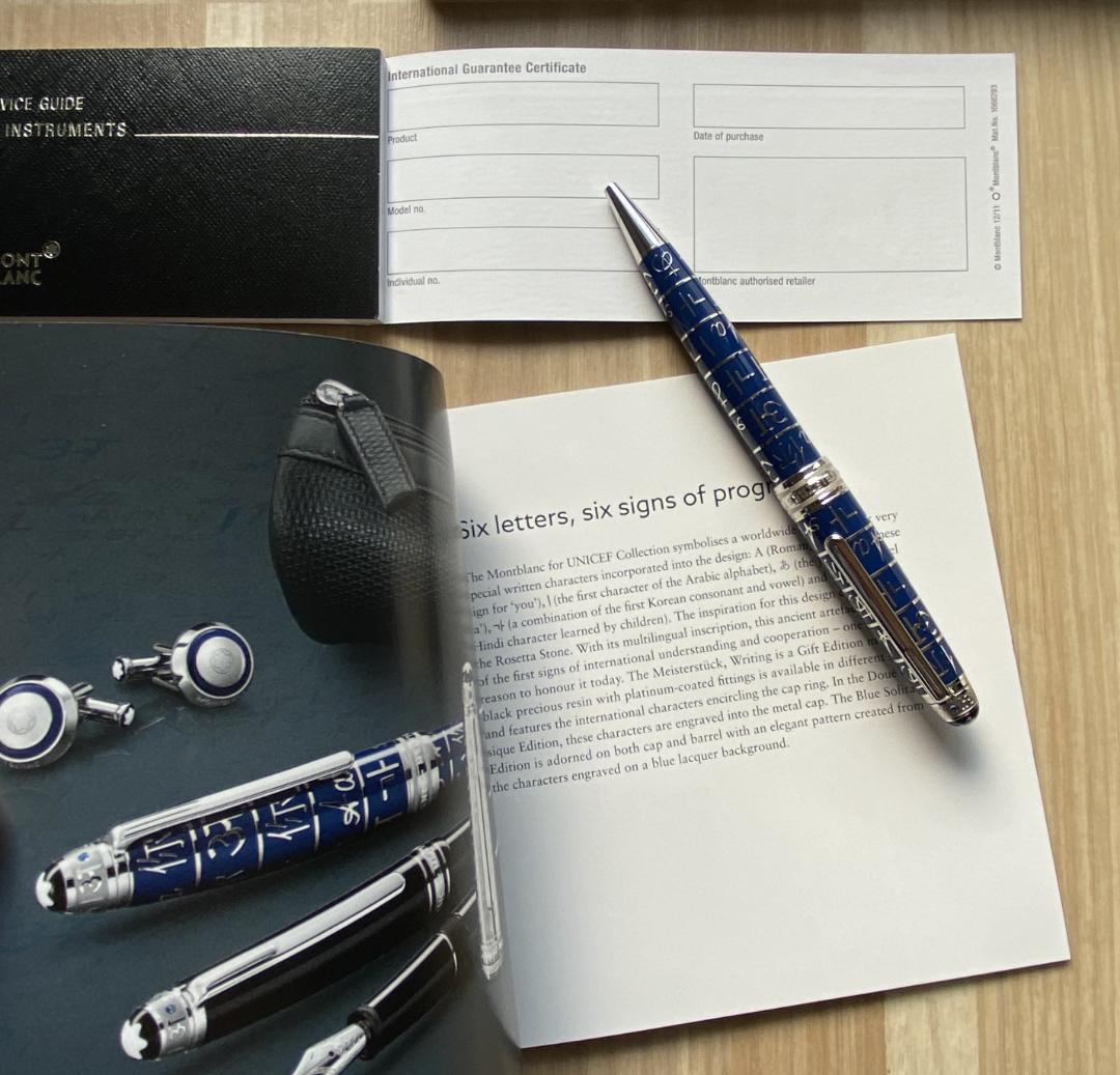 新品同様 モンブラン ソリテール ユニセフ ミッドサイズ ボールペン 付属品付