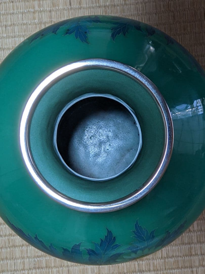 ♦尾張七宝焼 田村七宝 3代田村幸夫造 花文様花瓶 日本工芸会会員 美術品 置物