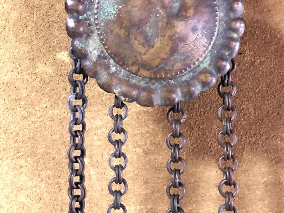 【 花角紋彫金連馬鈴 】　江戸時代　馬具装飾品　完