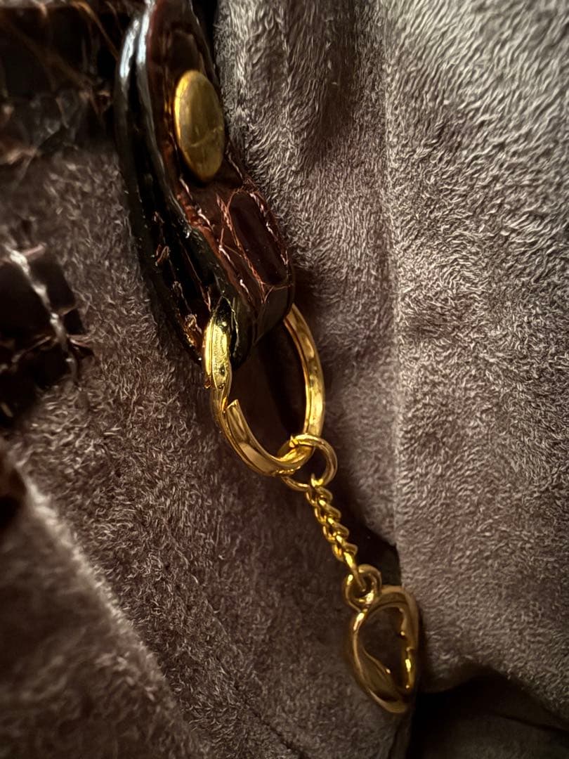 クロコダイルハンドバック　JRA276 ブラウン