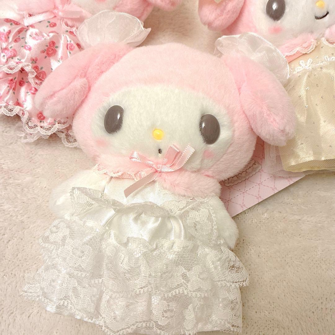 レディマイメロディ　マスコットホルダー　ホワイト　ピンク　ライトイエロー　3体