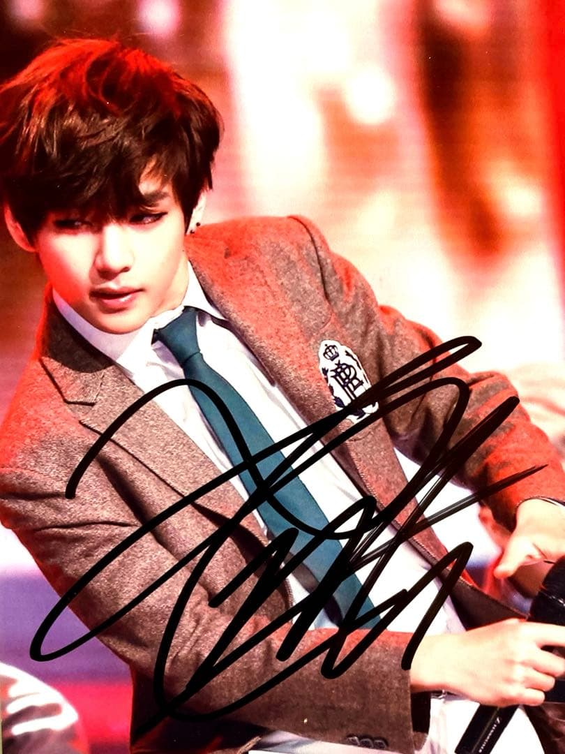 セール中…V直筆サイン入り2Lサイズ写真…BTS…防弾少年団