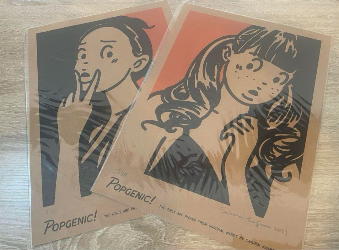 さくらいはじめ　リソグラフ ２枚セットed30 サイン入り　POPGENIC