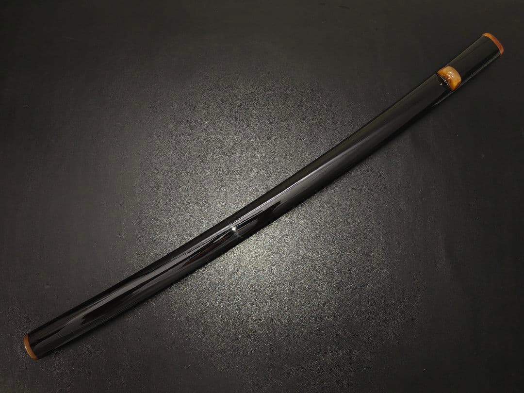 日本刀鞘　牛角黒色鞘　大刀　打刀　日本刀　刀装具　栗形　武道具　刀剣美術