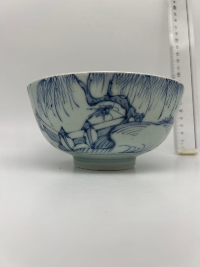 中国明朝染付お茶碗　骨董 古美術品　コレクション唐物　江戸　青磁　アンティーク