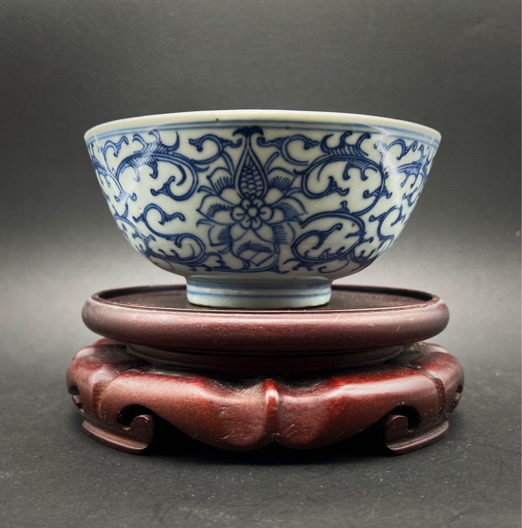 中国美術 古玩骨董品 清時　青華 染付 碗 磁器