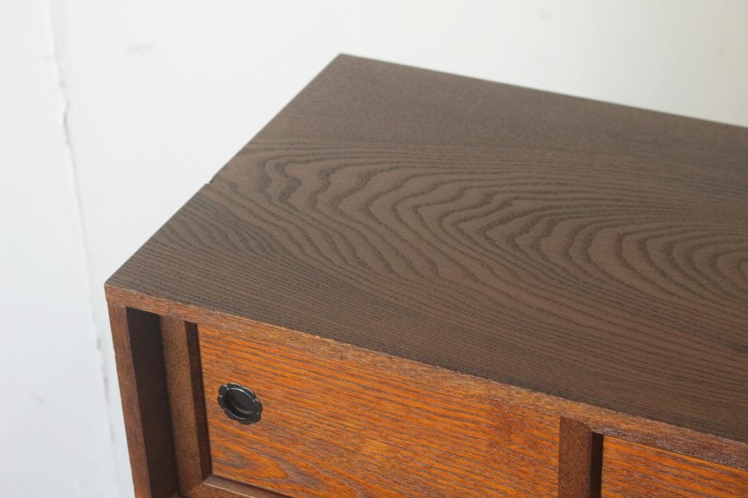 レトロ 小振り 引き出し 茶箪笥 抽斗 5杯 隠し収納 からくり箪笥 鍵付き