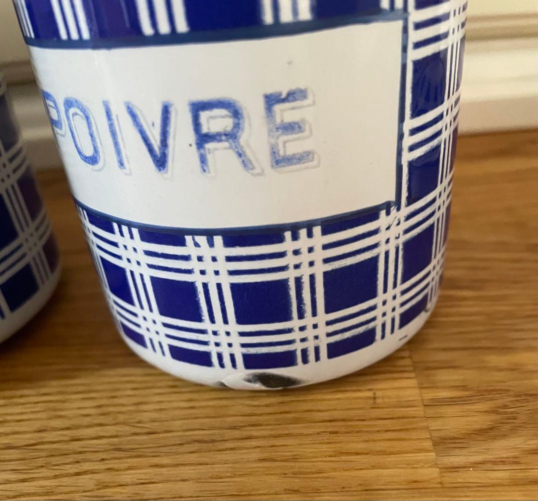 フランス アンティーク BB社 ホーローキャニスター 5個セット