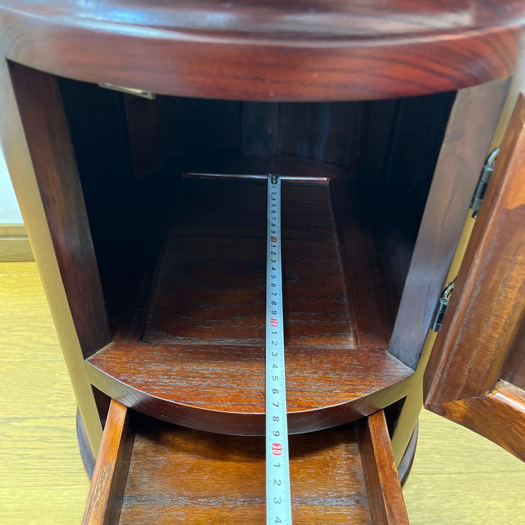 木製 丸型　箪笥　スツール アンティーク 花台 盆栽台 椅子 スツール