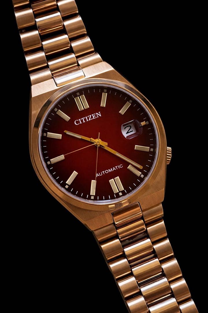 新品未使用CITIZEN 自動巻き 赤文字盤シチズン 腕時計 TSUYOSA