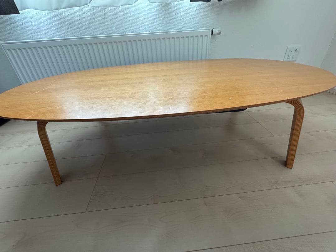 無印良品　楕円形こたつ、専用こたつ布団セット　こたつにもなるローテーブル大