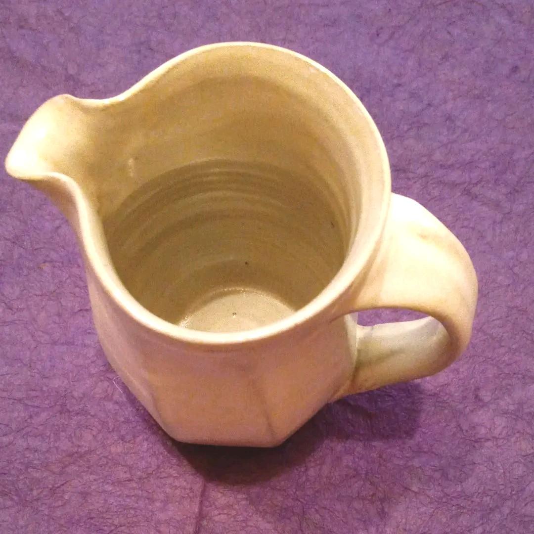 福光焼　白釉面取水差し