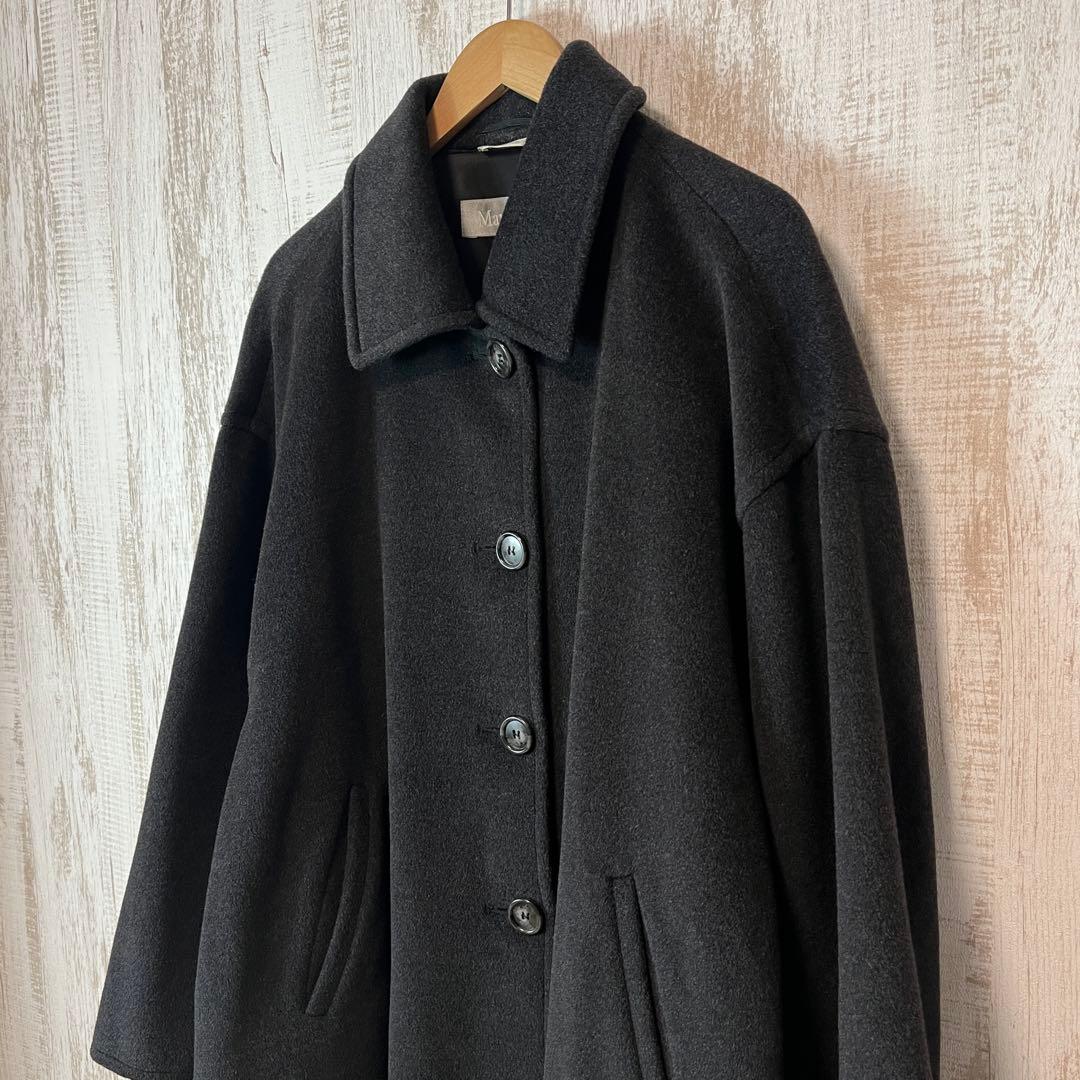 極美品 MaxMara 銀タグ ヴァージンウール ボリューム チェスターコート