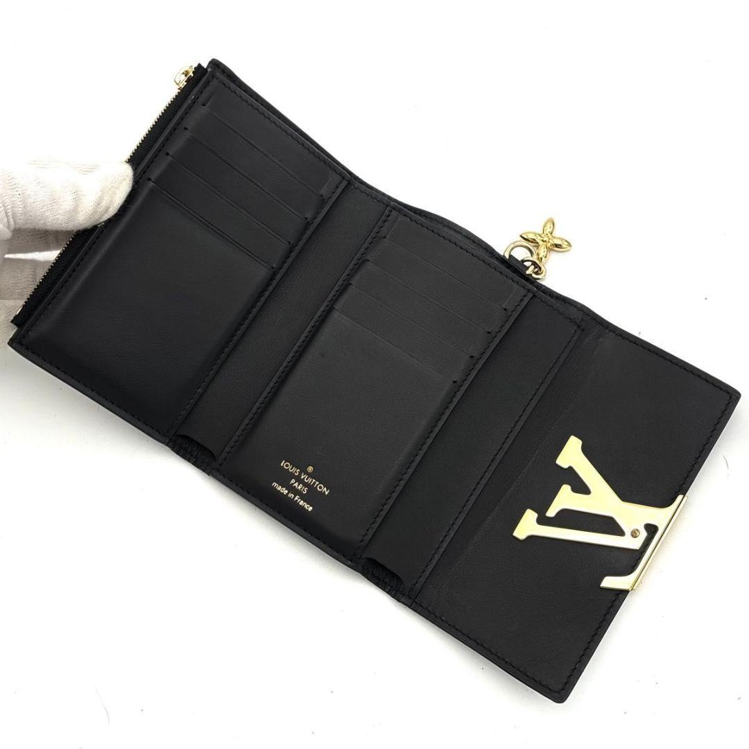 【ねん猫★】ルイヴィトン カプシーヌ コンパクト 三つ折り財布 ブラック