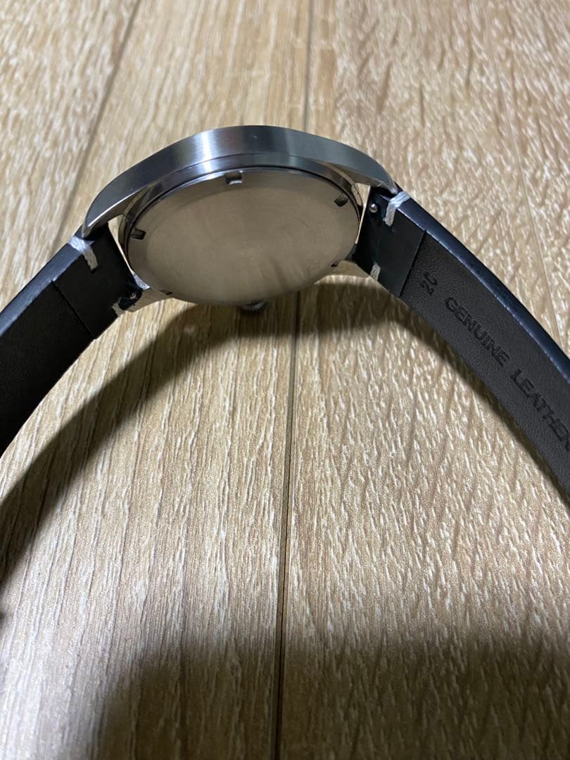 ブロードアローイギリス軍　アナログ腕時計 ステンレススチール 黒レザー