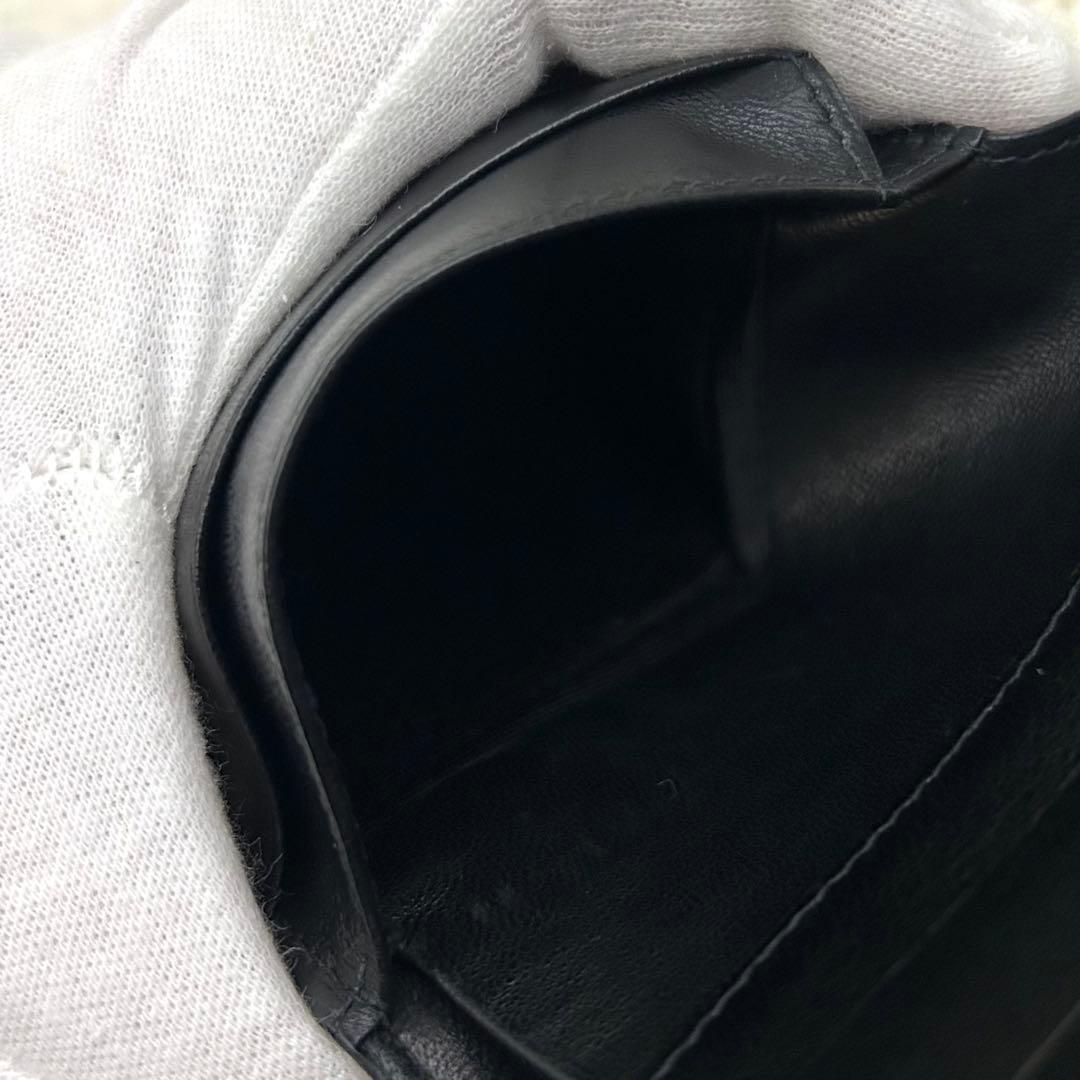 【美品】CHANEL シャネル ココマーク ビコローレ 二つ折り財布 ブラック