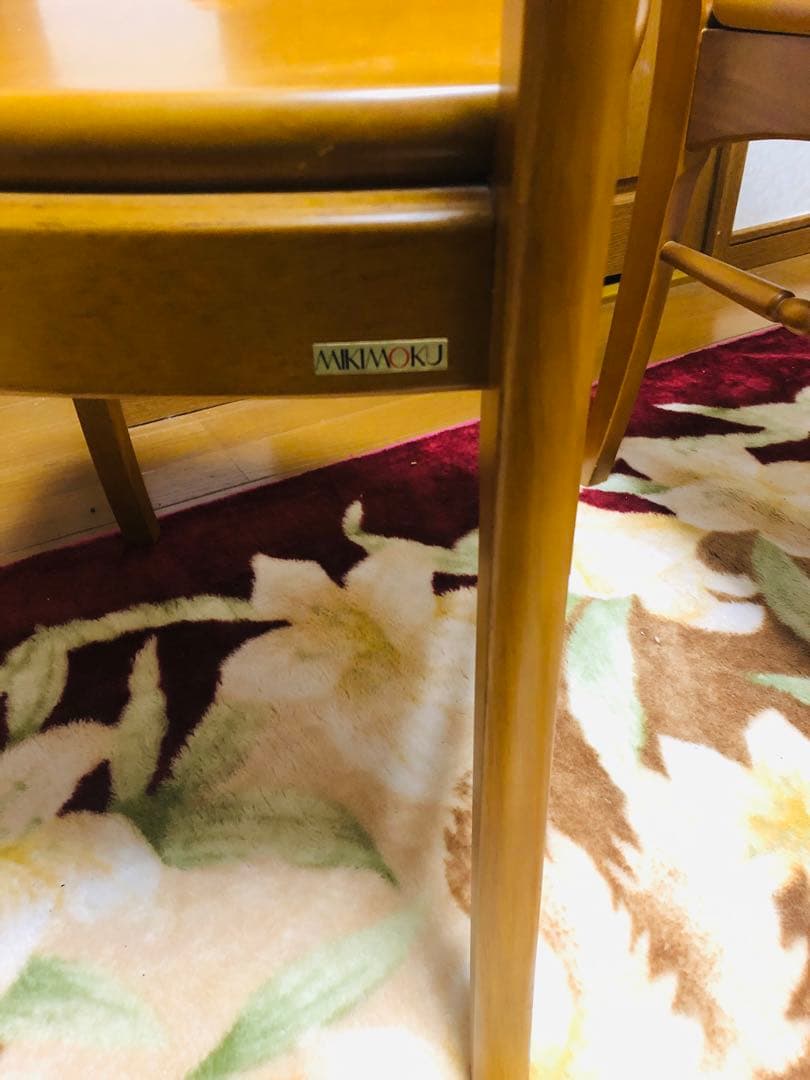 MIKIMOKU ミキモク家具　木製ダイニングテーブルセット 2脚付き