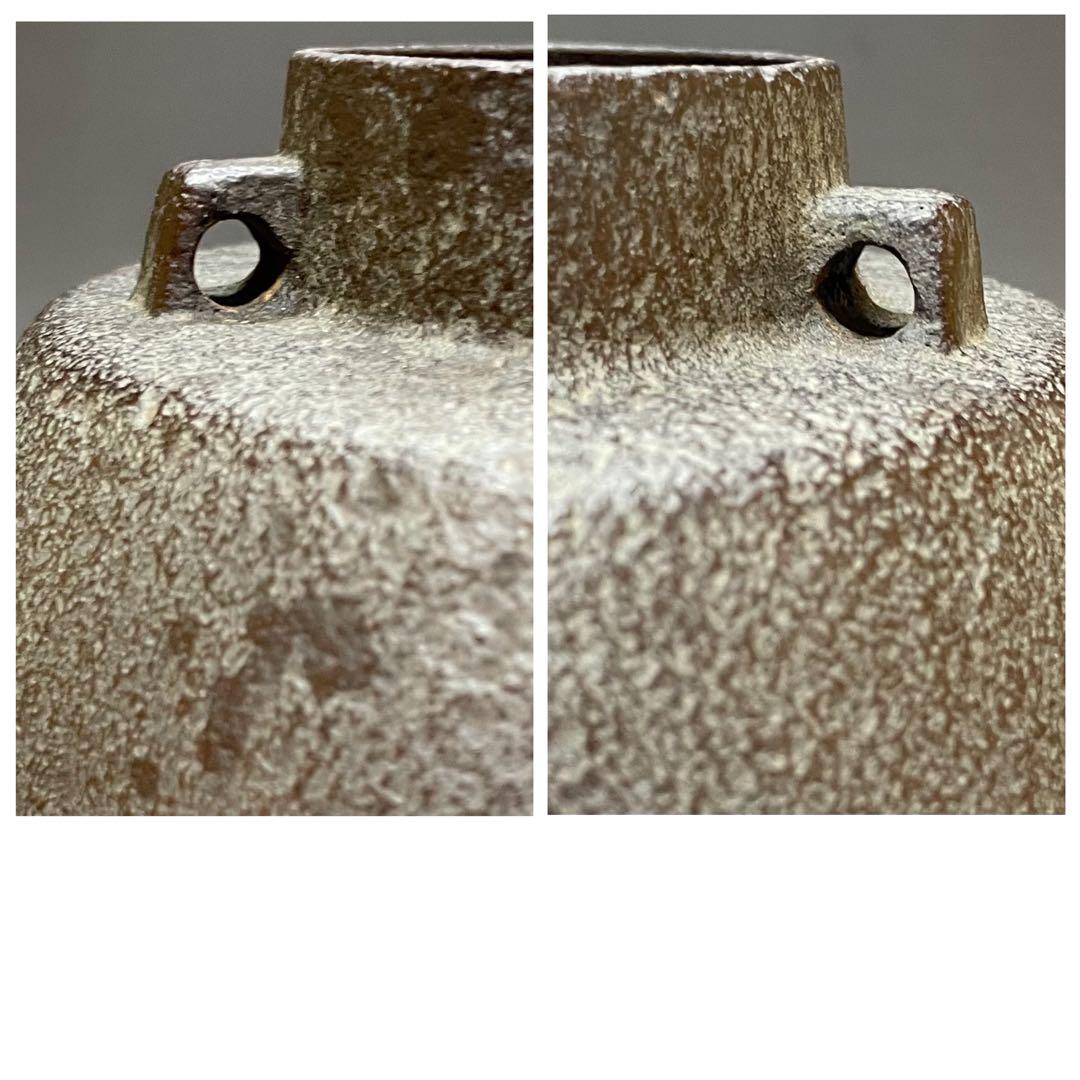 人間国宝　高橋敬典　旦座釜　釜釻　共箱　C2110