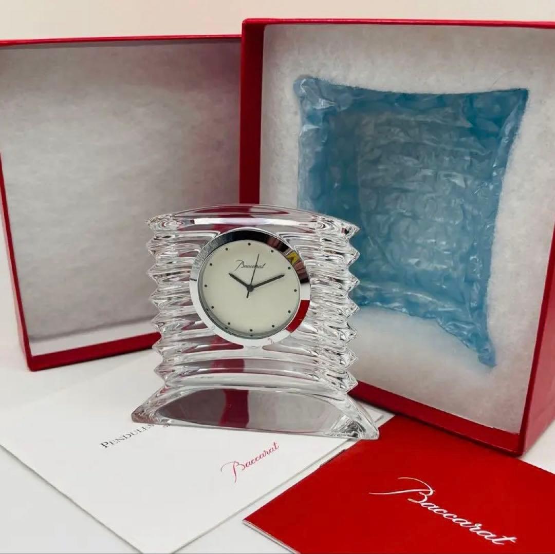 バカラ Baccarat 置時計 クリスタル ラランド クロック は箱付き