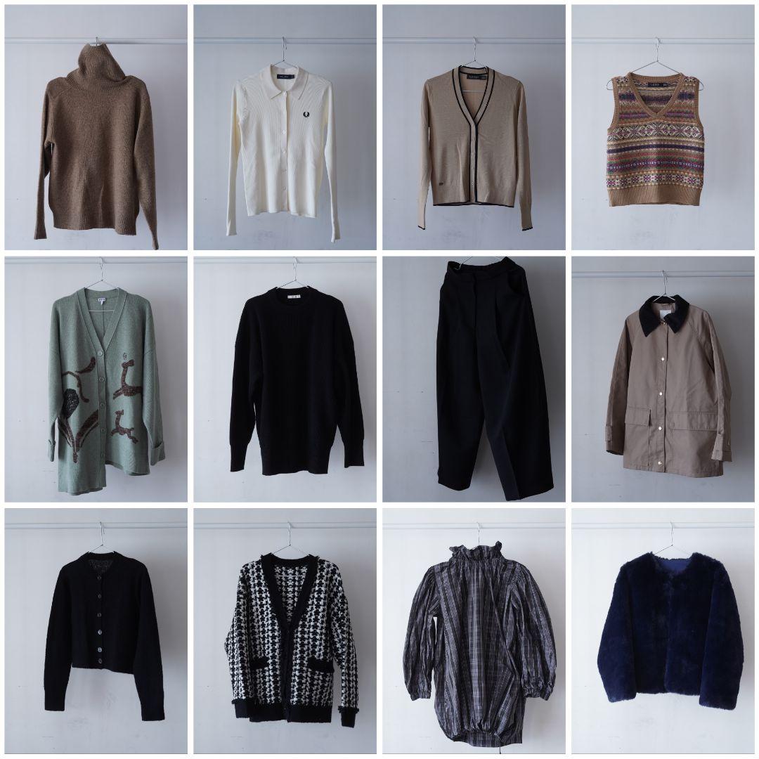 【着用1回】FRED PERRY アイボリー リブ編み 長袖ニットポロシャツ