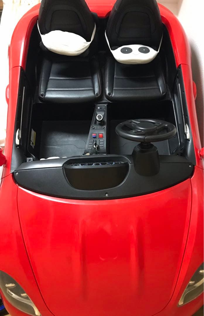 レッド スポーツカー風ミニカー 2人乗り　子供用電動ミニカー