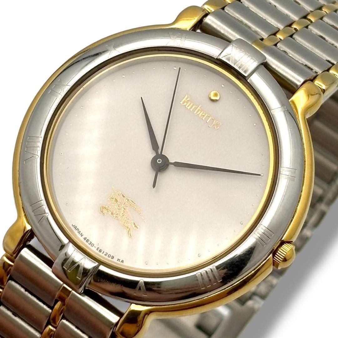稼働 バーバリー 腕時計 クオーツ メンズ 4630-E60795 コンビ