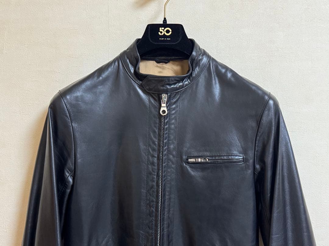 CINQUANTA / スタンドカラー シングルライダースジャケット 46サイズ