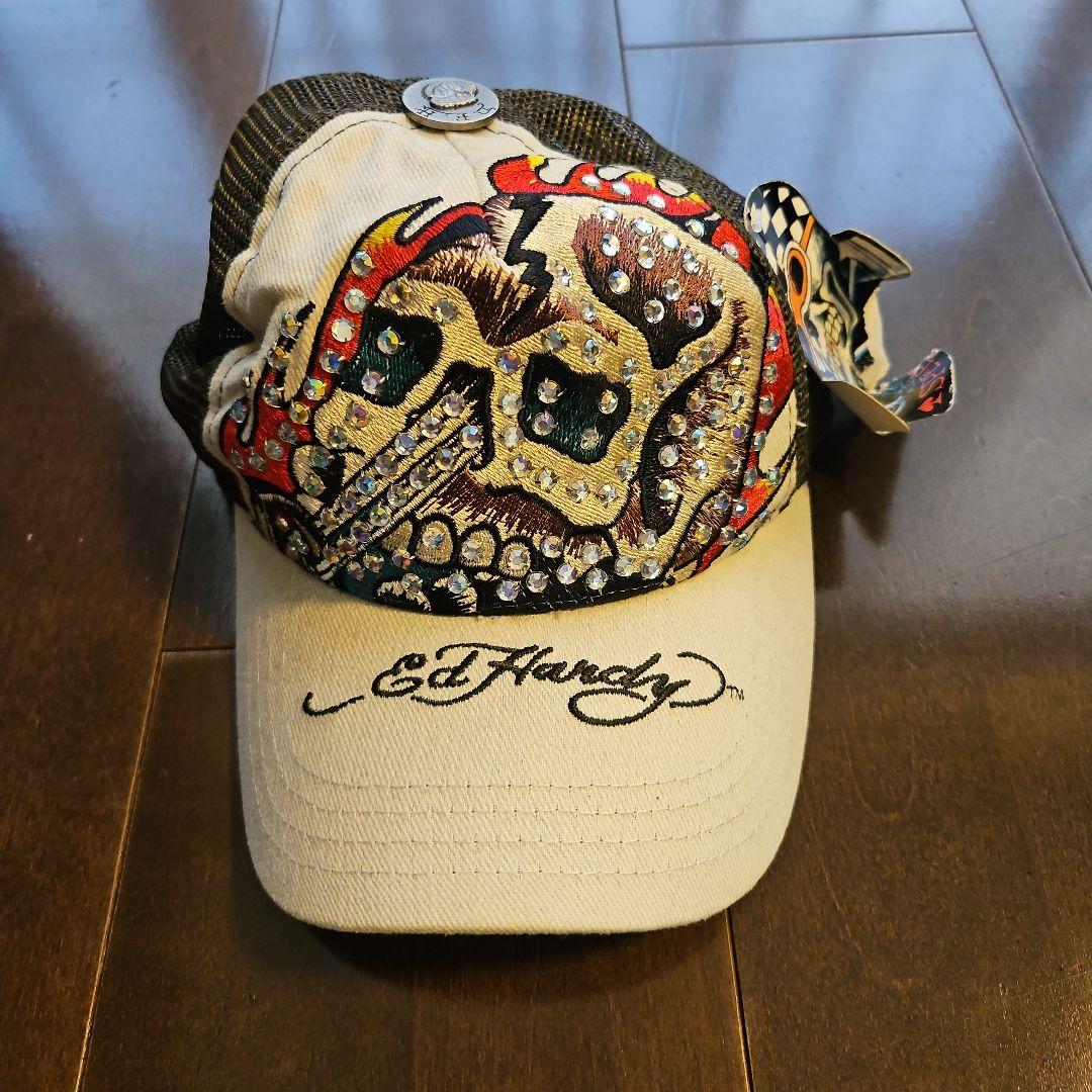 新品未使用 Ed Hardy ラインストーン付 ベースボールキャップ