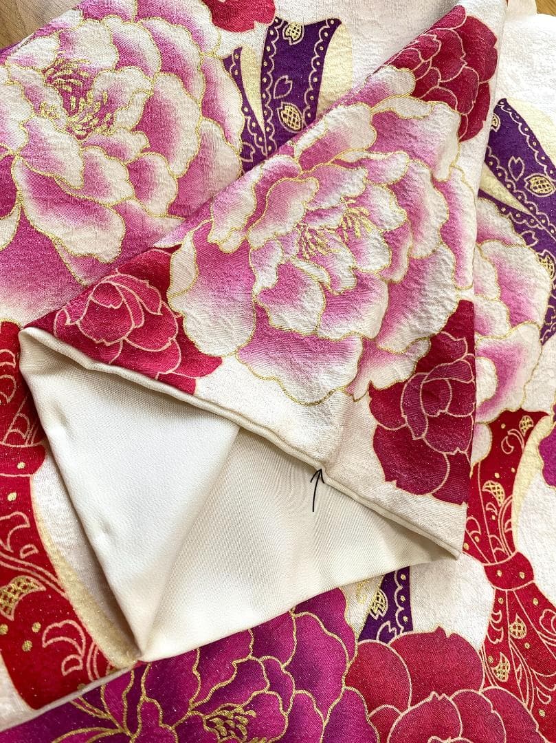 akmx190 正絹 振袖 JunAmiMisako 白色 パールトーン加工9号