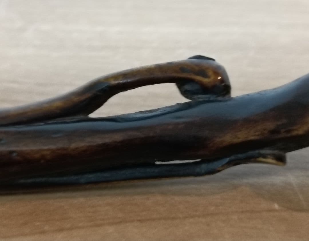 鹿角茸差し根付　古根付　鹿角彫刻根付　時代物　差し根付