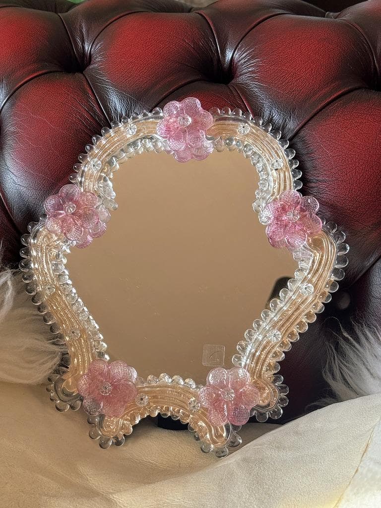 ムラーノガラス　＜Ｂ＞　壁掛け・スタンドミラー　ベネチアンガラス　イタリア