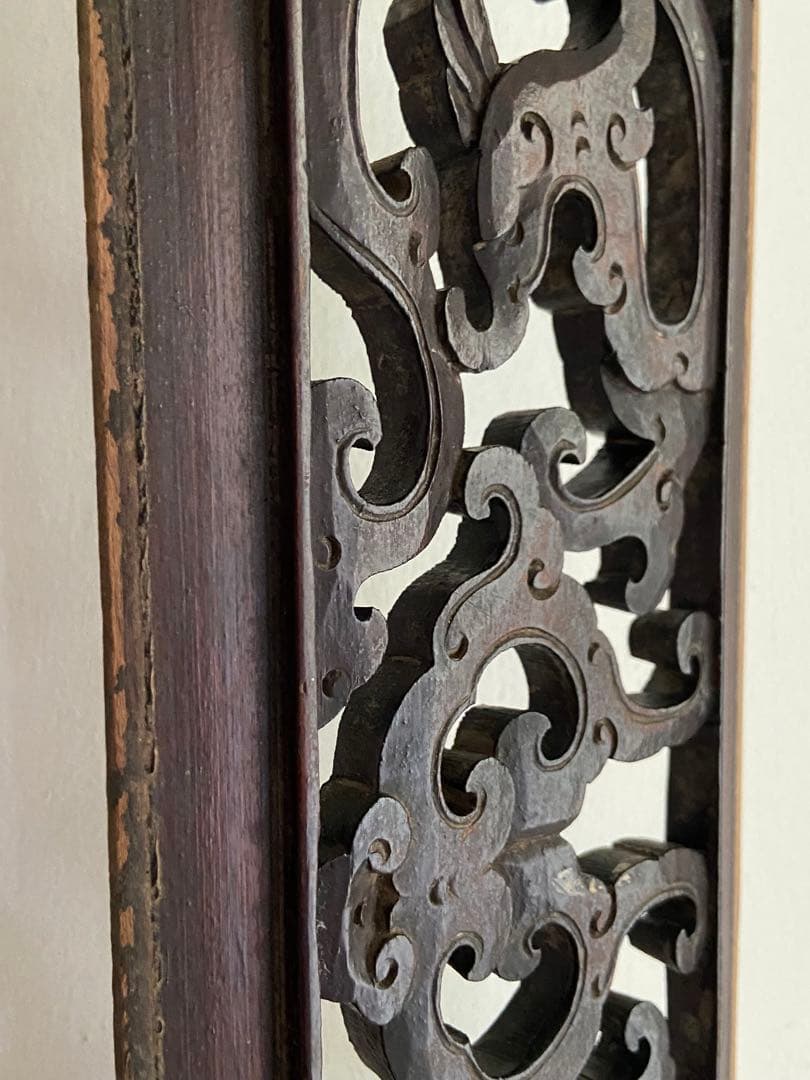 中国木製手彫り　古物デザインパネル