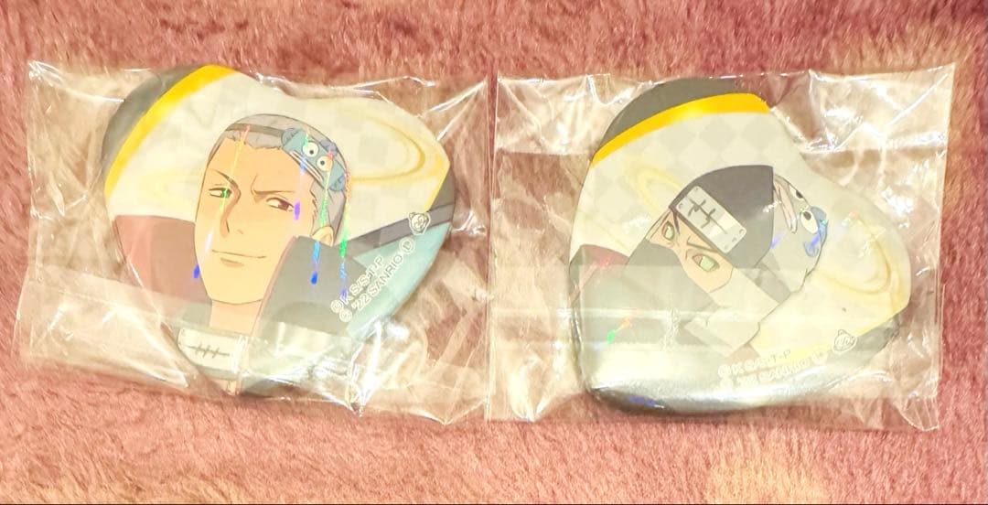 NARUTO サンリオコラボ　ハート缶バッジ　飛段　角都