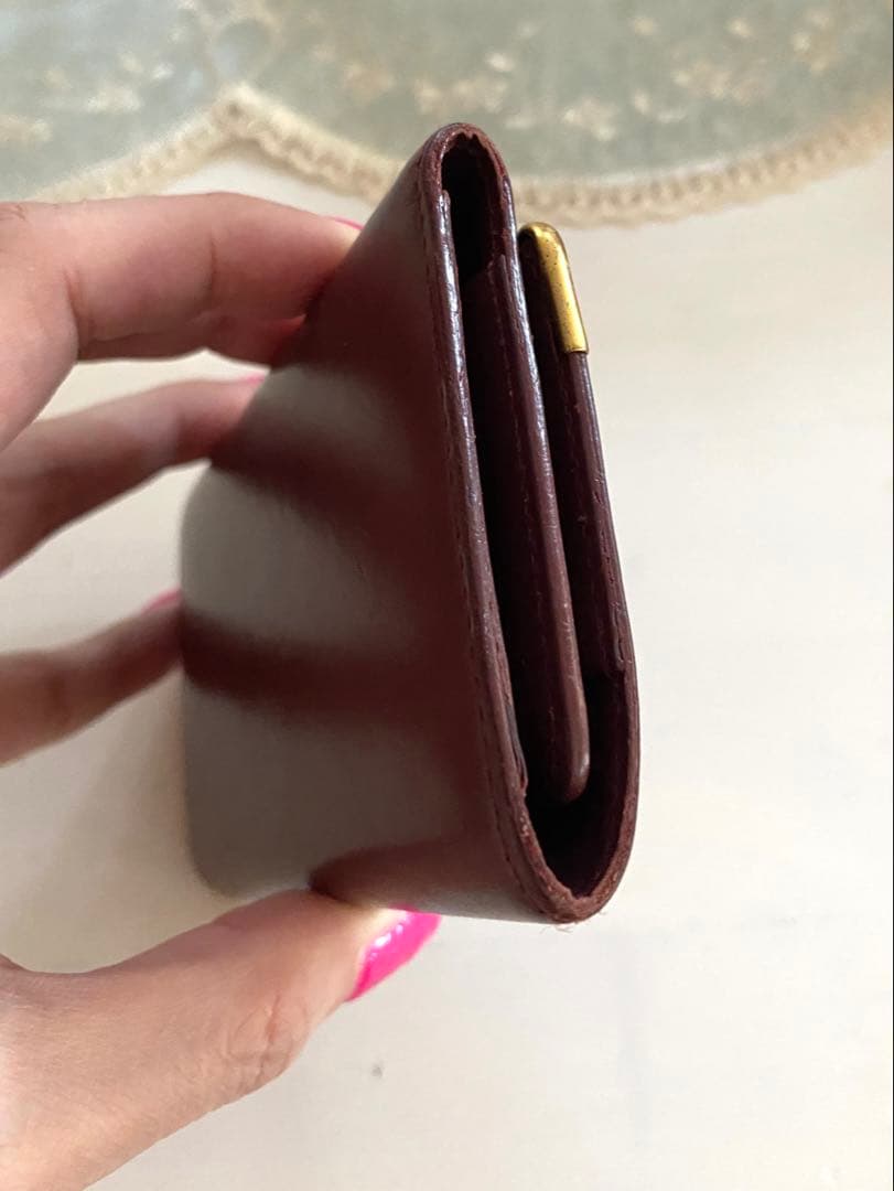 カルティエ　６連　キーケース　付属品完品　ボルドー ワインレッド　レザー