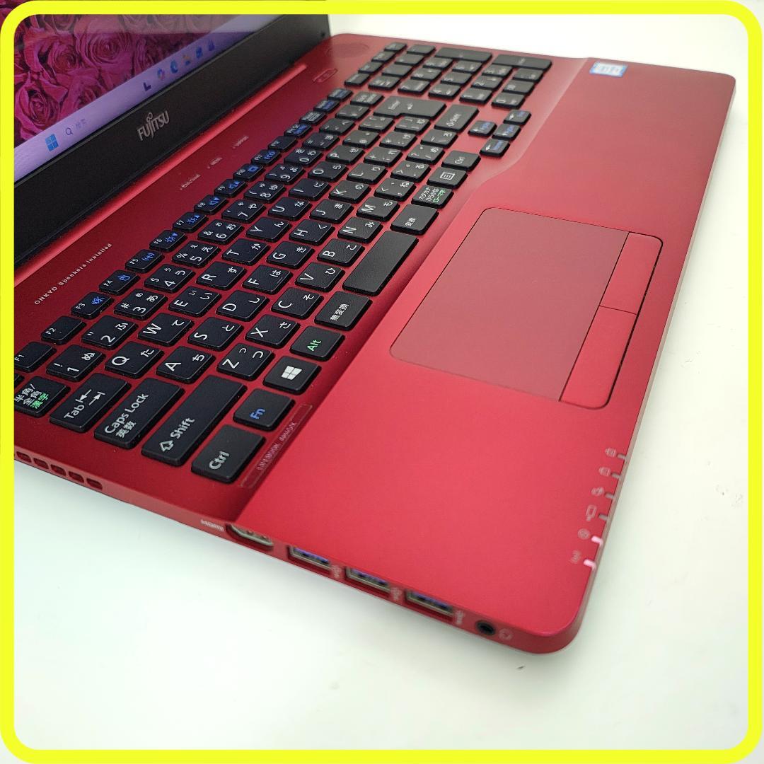 赤　新品SSD256GB⭐️windows11ノートパソコン　カメラ　780