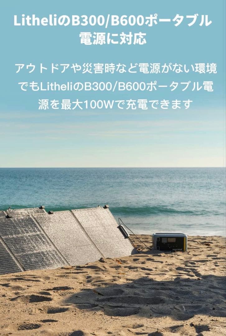 新品Litheli ポータブル電源 B600 & 100Wソーラーパネル セット