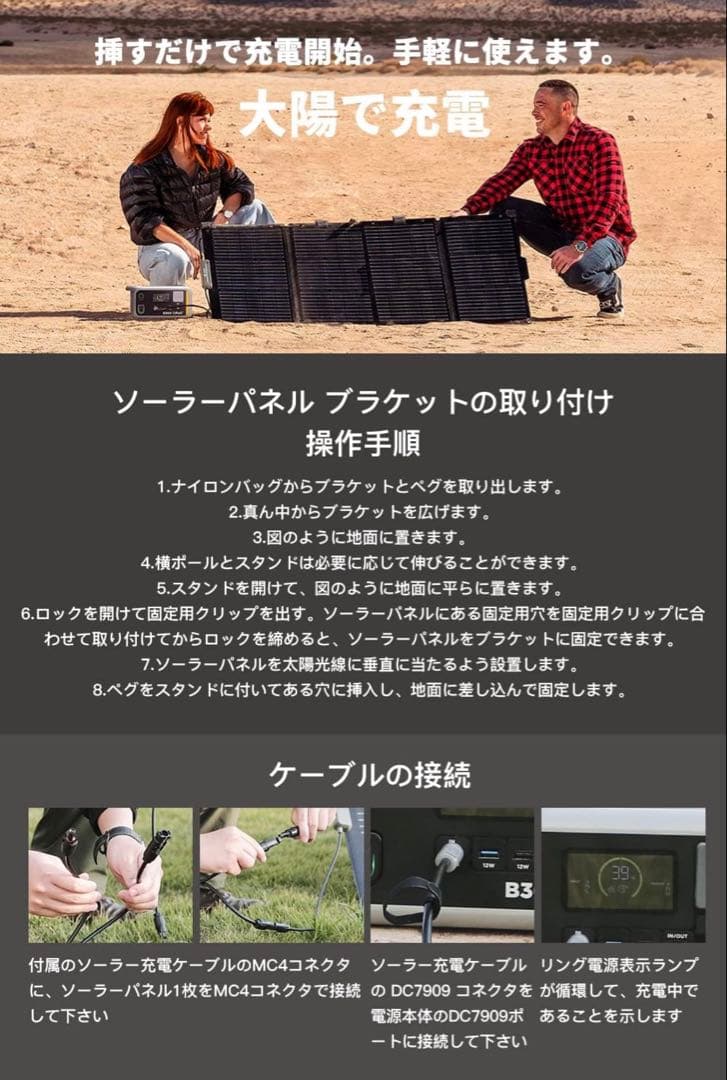 新品Litheli ポータブル電源 B600 & 100Wソーラーパネル セット