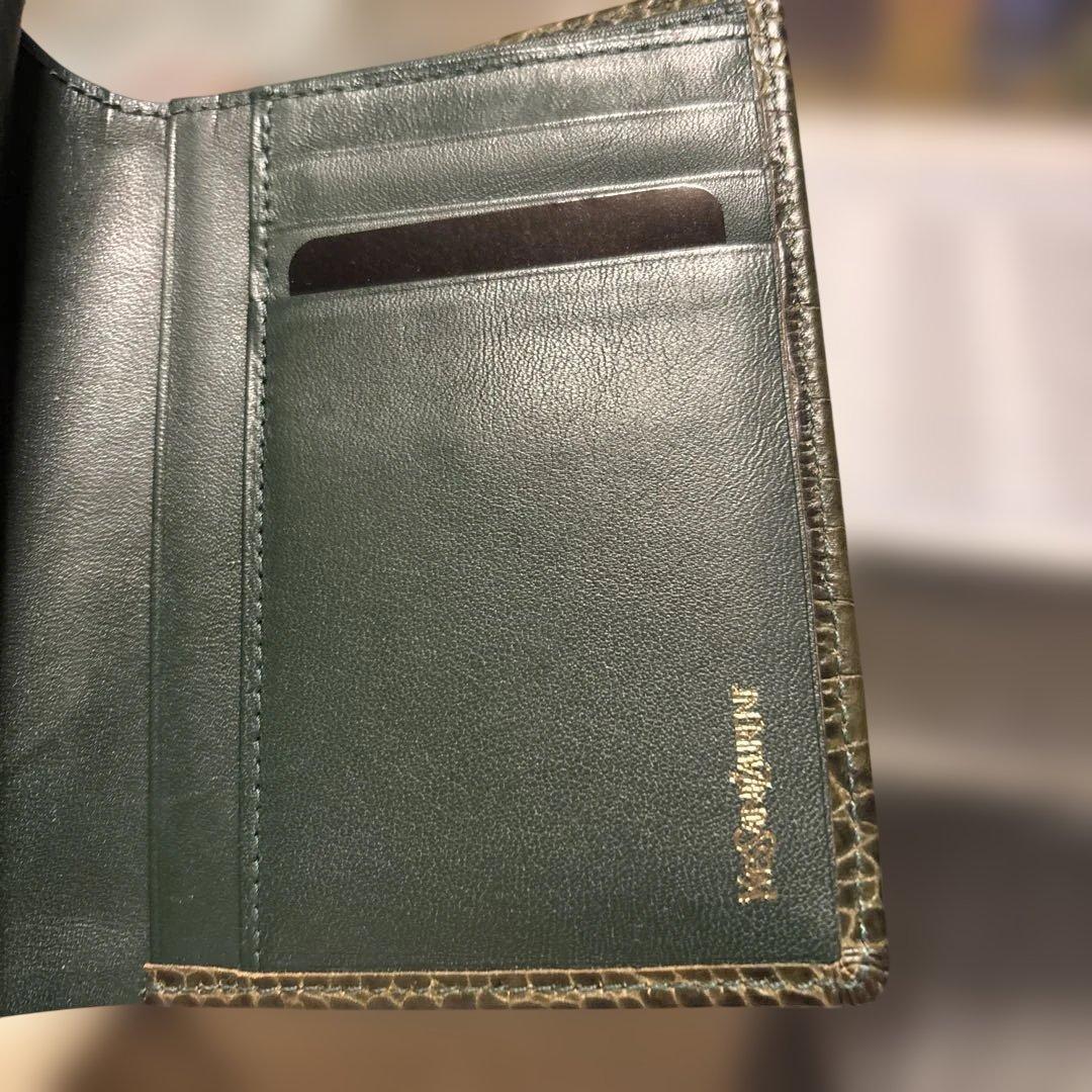 キヨ☆ Yves Saint Laurent 二つ折り財布 ダークグリーン