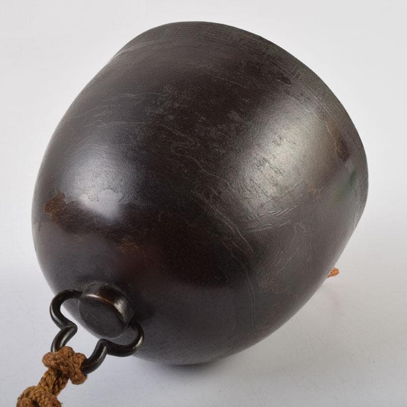 中国　古銅宣徳銅　漢詩山水楼閣文　壁飾　時代箱付　C　9086