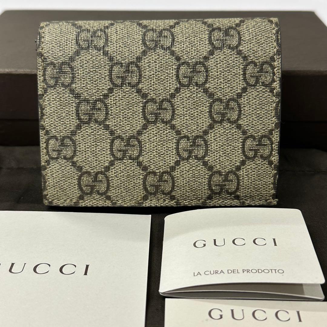 新品同様‼️ 現行　グッチ　GUCCI 財布　折り財布　GGスプリーム　コンパクト