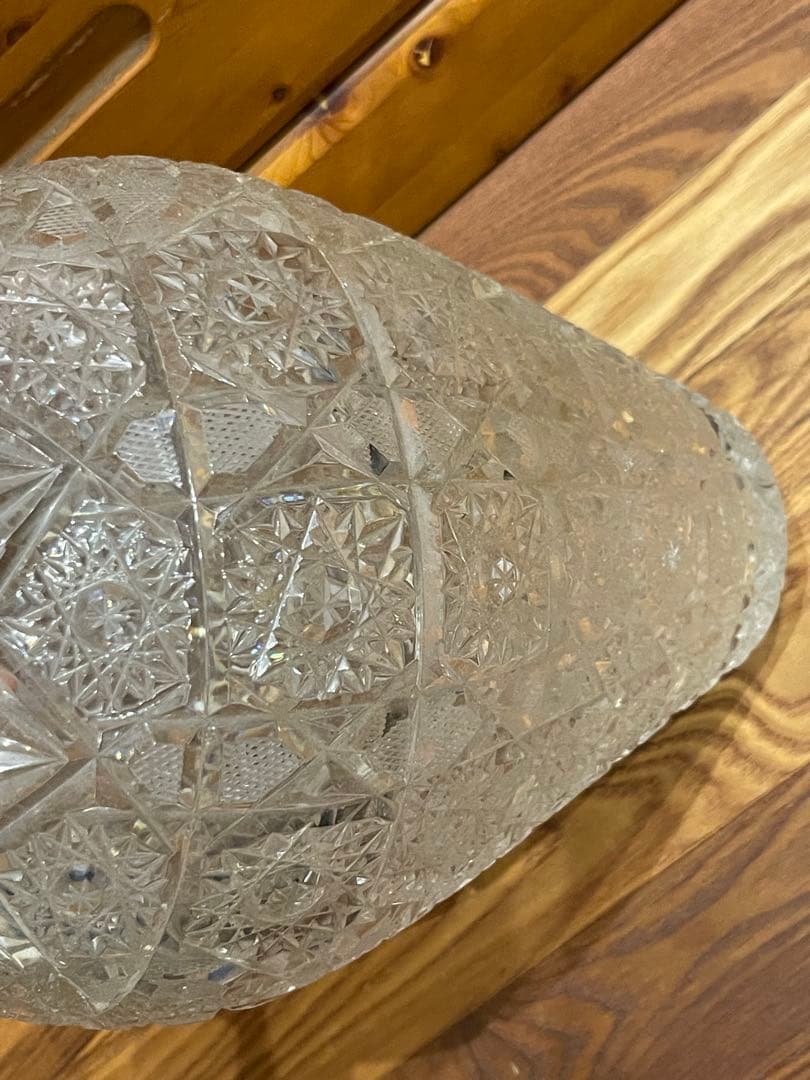 Chevalier ハンドカット　クリスタルフラワーベース特大花瓶