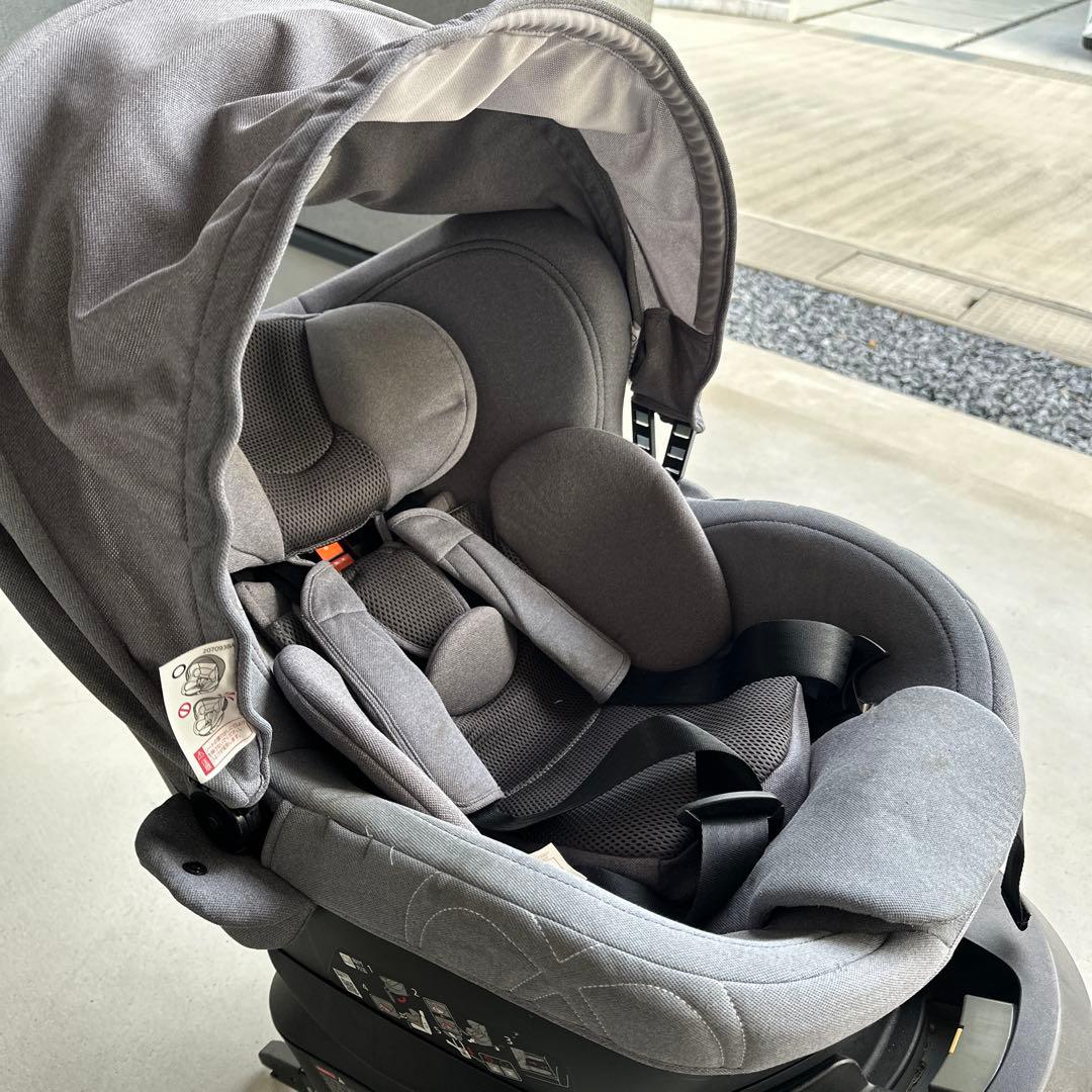 回転式チャイルドシート グレー ISOFIX対応