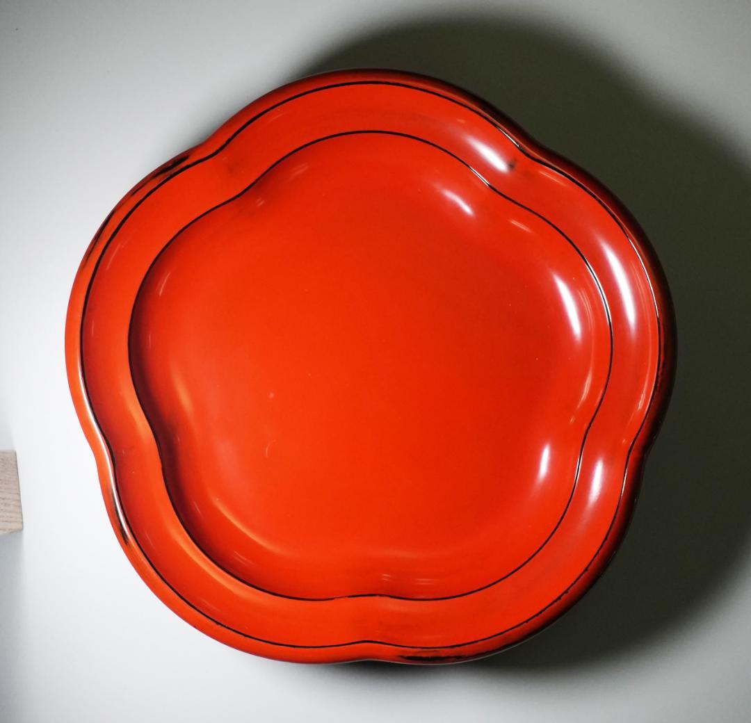 菓子器/茶道具　宮内庁御用達 山田平安堂造　根来梅鉢　高級漆器